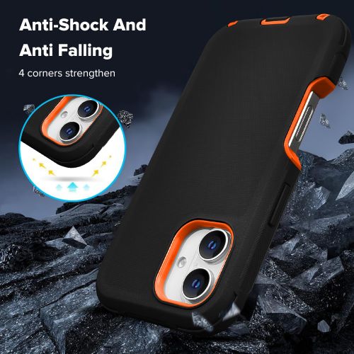 Tough Pro Case – Orange & Black, Rugged with Holster Clip