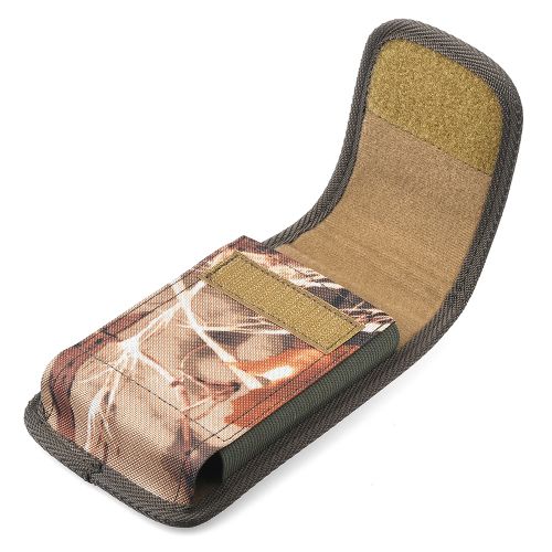 Universal 6.9" Vertical Phone Pouch – Brown Camo, Velcro Closure & Belt Clip (Case Compatible)