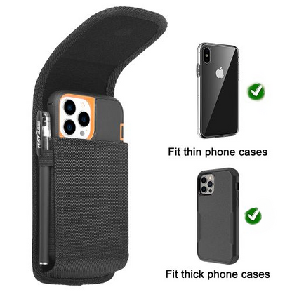 Universal 6.9" Vertical Phone Pouch | Magnetic Closure & Belt Clip (Case Compatible)