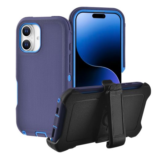 Tough Pro Case – Light Blue & Dark Blue, Rugged with Holster Clip