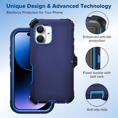 Tough Pro Case – Light Blue & Dark Blue, Rugged with Holster Clip