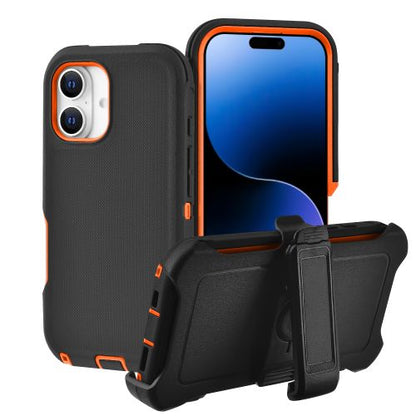 Tough Pro Case – Orange & Black, Rugged with Holster Clip