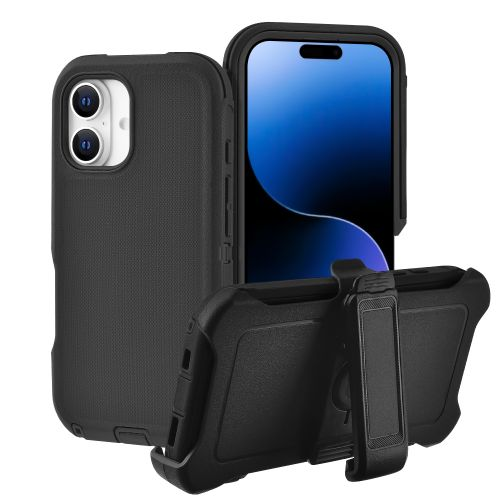 Tough Pro Case – Black, Rugged Cover with Holster Clip